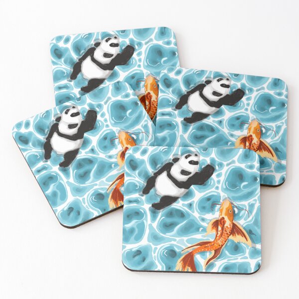 Item preview, Colorful Floating Orange Fish and Cute Panda Artwork – Perfect for Home Decor designed and sold by Pandositive.