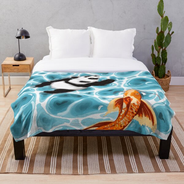 Item preview, Colorful Floating Orange Fish and Cute Panda Artwork – Perfect for Home Decor designed and sold by Pandositive.