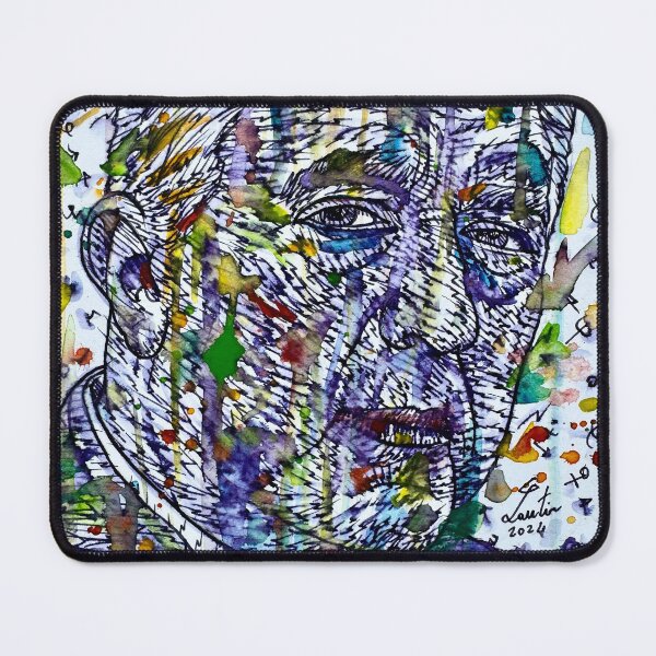 Item preview, CARLO EMILIO GADDA watercolor and ink portrait designed and sold by lautir.