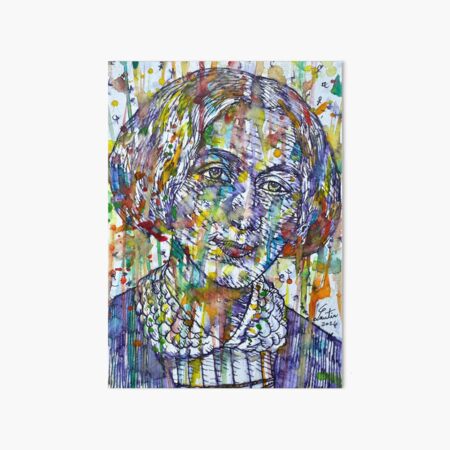 Item preview, GEORGE ELIOT watercolor and ink portrait designed and sold by lautir.