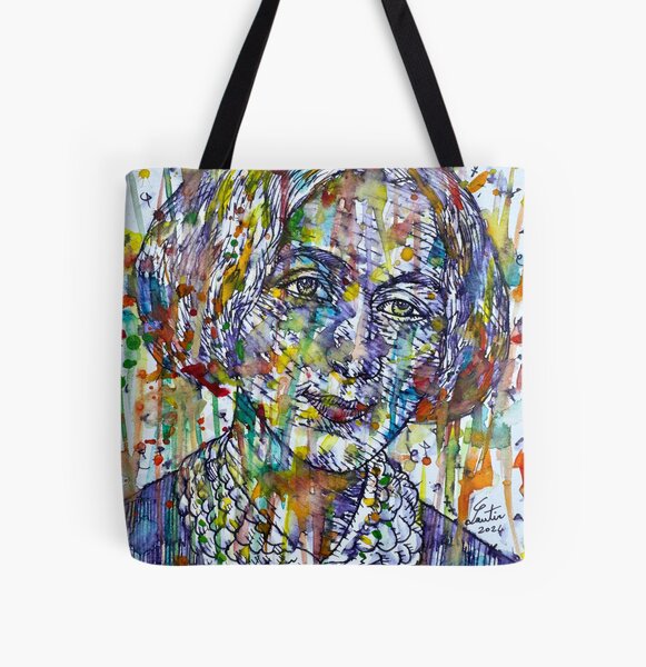 Item preview, GEORGE ELIOT watercolor and ink portrait designed and sold by lautir.