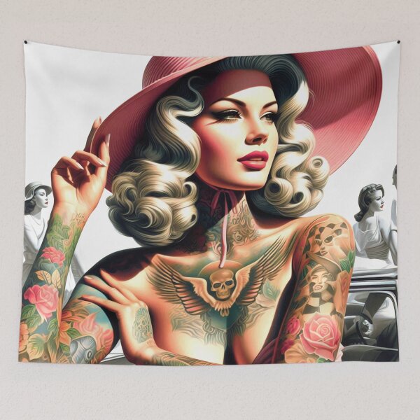 Item preview, Retro Glamour Tatooed Woman designed and sold by PulpVintage.