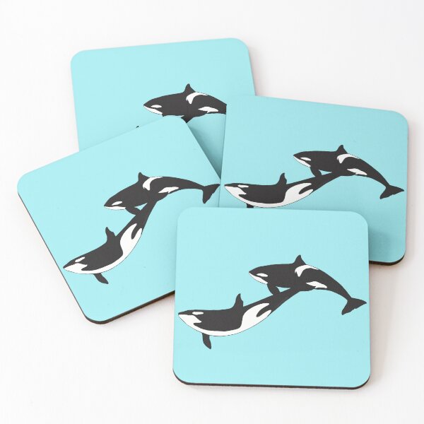 Item preview, Swimming Orcas - Killer Whale Pair designed and sold by SqueakySketches.