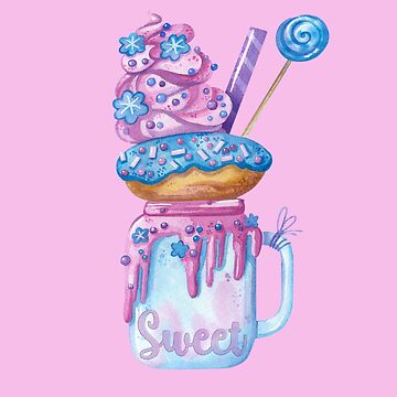 Artwork thumbnail, Watercolor Sweet Treats Stacked on Glass Mug by Dream Big! by E. H.
