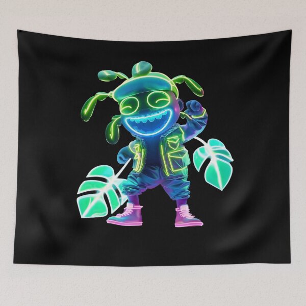 Item preview, Neon Dance Monstera designed and sold by AI-Only Creations.