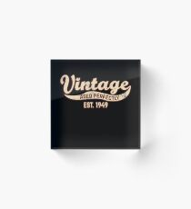 1949 Birthday Gift Vintage Est 69th Birthday 69 Yrs Old B-day Present Acrylic Block
