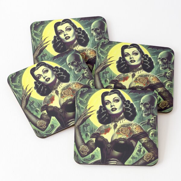 Aperçu de l'œuvre Fille gothique tatouée créée et vendue par PulpVintage.