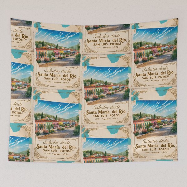 Item preview, Santa María del Río San Luis Potosí México Pueblo Mágico Postal Vintage Travel designed and sold by TravelPostcardGems.