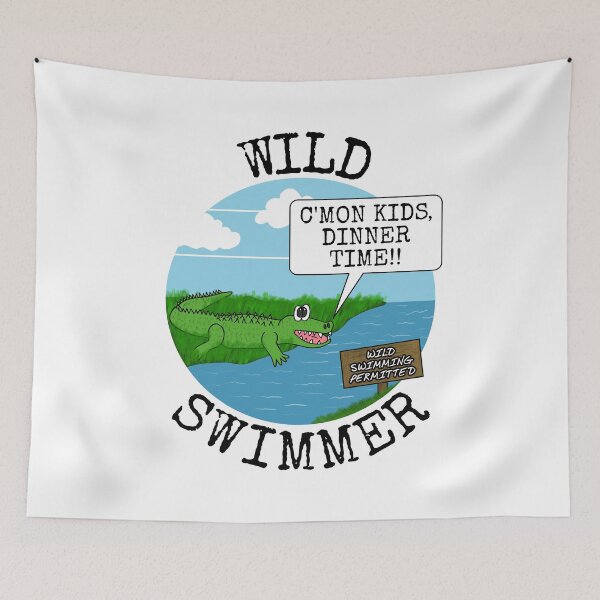 Item preview, Wild Swimmer Crocodile Swimming Funny designed and sold by doodlerob.