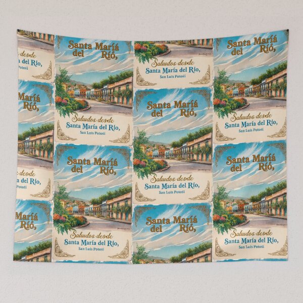 Item preview, Santa María del Río San Luis Potosí México Pueblo Mágico Postal Vintage Travel designed and sold by TravelPostcardGems.