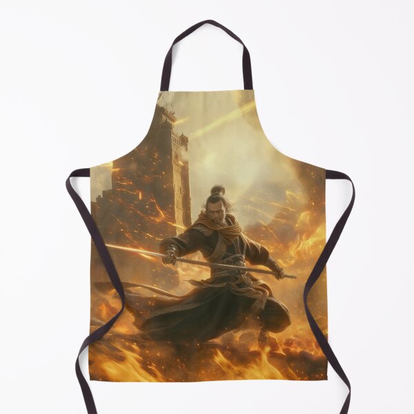 Item preview, Warrior fighting with a spear in fire designed and sold by MojennEditions.