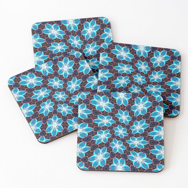 Artikelvorschau, Abstraktes blaues Blumenmuster entworfen und verkauft von Patternflower.