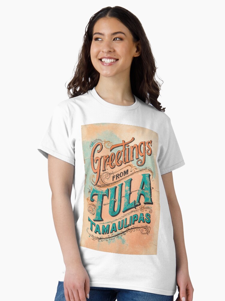 Thumbnail 2 of 7, Classic T-Shirt, Tula Tamaulipas Mexico Magic Town Postcard Vintage Travel designed and sold by MangaWorld4All.