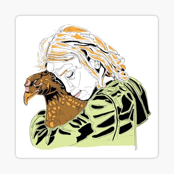 Opposite Worlds - Loved Chicken - Vegan Art Sticker