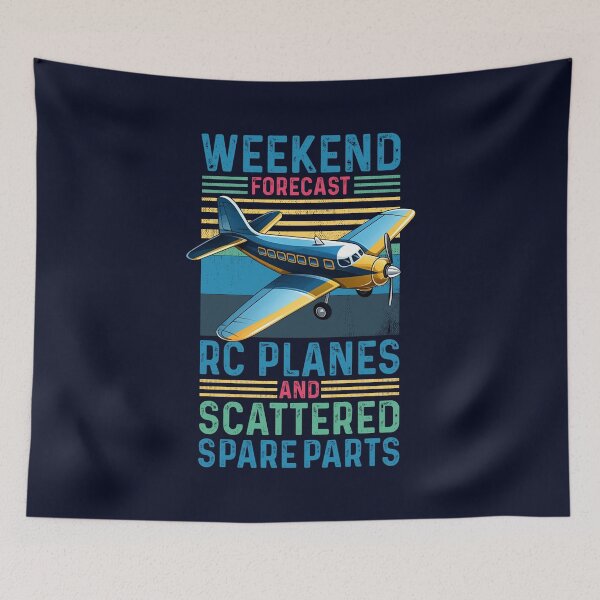 Item preview, Stylish and Vibrant Grunge Retro Sunset Vibes WEEKEND FORECAST - RC PLANES AND SCATTERED SPARE PARTS Distressed Classic Vintage RC Planes Lover Design designed and sold by zenturtlemerch.