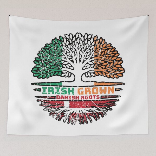 Item preview, Danish Denmark Irish Ireland Tree Roots Flag designed and sold by FlagX.