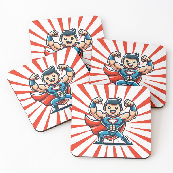 Item preview, Cartoon Superhero Flexing Muscles in Action designed and sold by AnyMar2023.