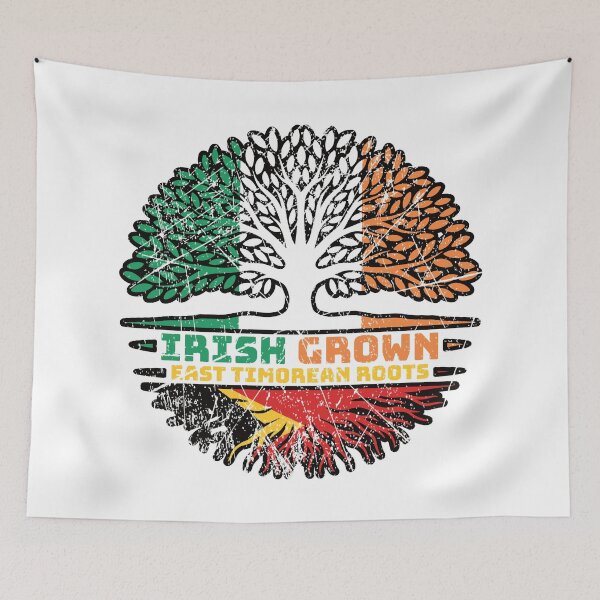 Item preview, East Timor East Timorean Irish Ireland Tree Roots Flag designed and sold by FlagX.