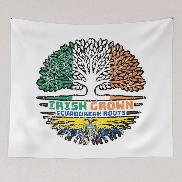 Item preview, Ecuador Ecuadorian Ecuadorean Ecuadoran Irish Ireland Tree Roots Flag designed and sold by FlagX.