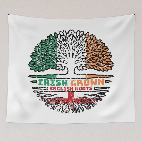 Item preview, England English Irish Ireland Tree Roots Flag designed and sold by FlagX.