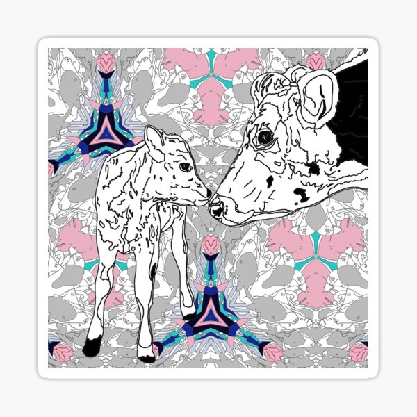 Cow and Calf - Vegan - Mother and Child Sticker