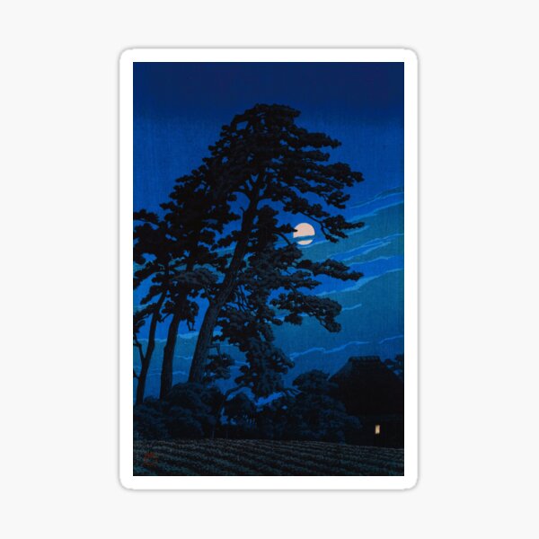 Item preview, 1930 Magome no tsuki (Moon at Magome) woodblock cut on paper by Kawase Hasui designed and sold by Jéanpaul  Ferro.