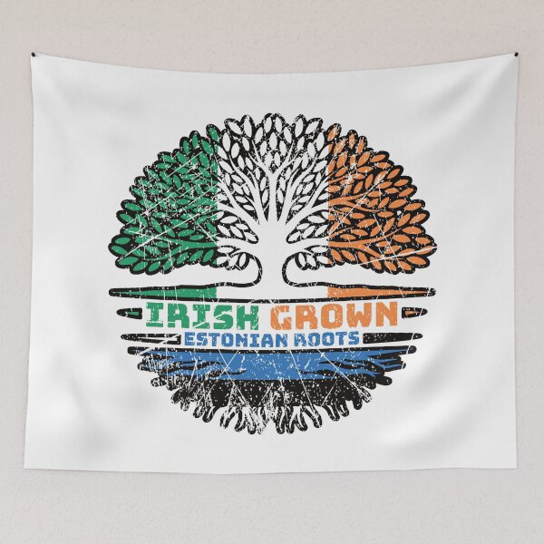 Item preview, Estonia Estonian Irish Ireland Tree Roots Flag designed and sold by FlagX.
