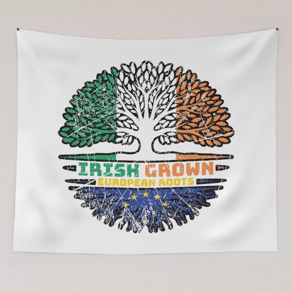Item preview, European Union EU Europe Irish Ireland Tree Roots Flag designed and sold by FlagX.