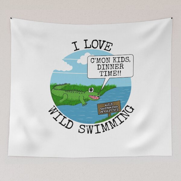 Item preview, I Love Wild Swimming, Crocodile Swimmer Funny designed and sold by doodlerob.