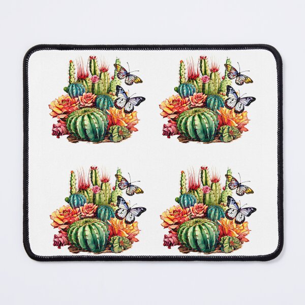 Item preview, Cactuses and butterflyes in white background designed and sold by fuzzyfox.