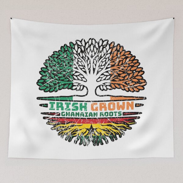 Item preview, Ghana Ghanaian Irish Ireland Tree Roots Flag designed and sold by FlagX.