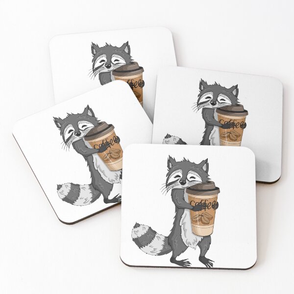 Item preview, Racoon with coffee designed and sold by Maryart8.
