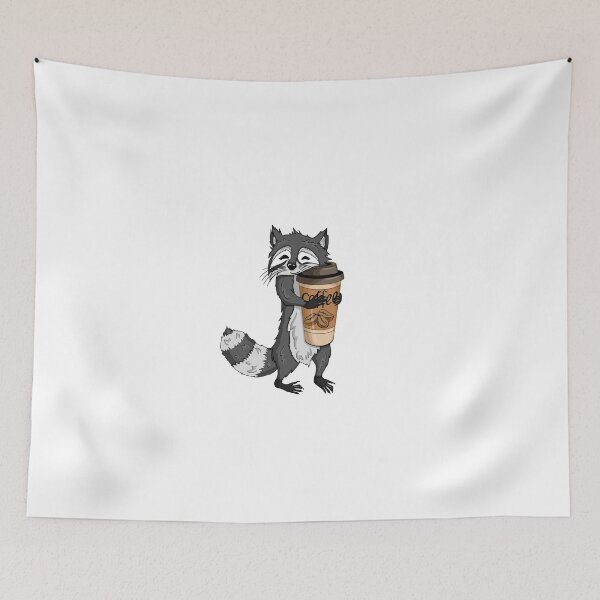 Item preview, Racoon with coffee designed and sold by Maryart8.