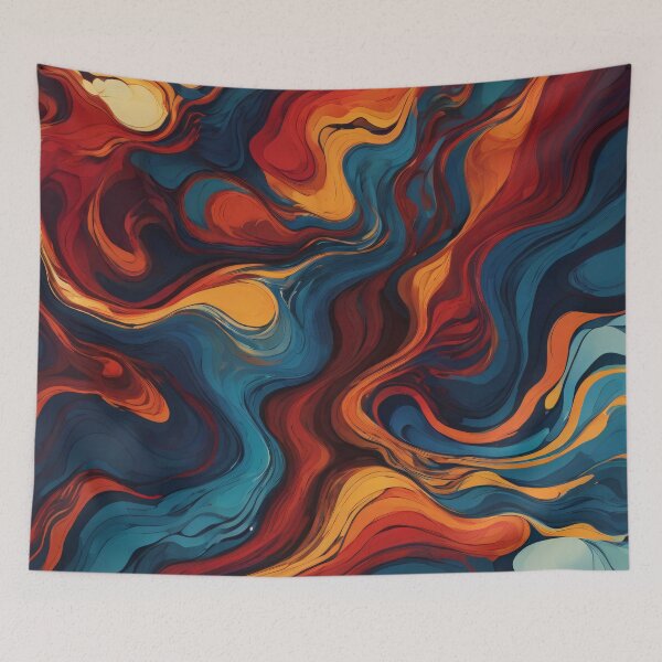 Item preview, Crimson Inferno Fluid Abstract Art designed and sold by SeamPix.