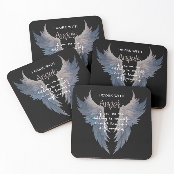 Item preview, I Work With Angels (Wings) White Font designed and sold by Mystic Kona.