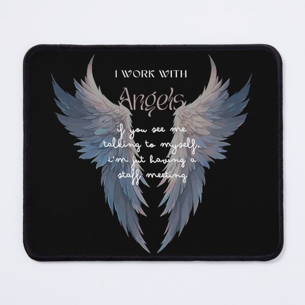 Item preview, I Work With Angels (Wings) White Font designed and sold by Mystic Kona.