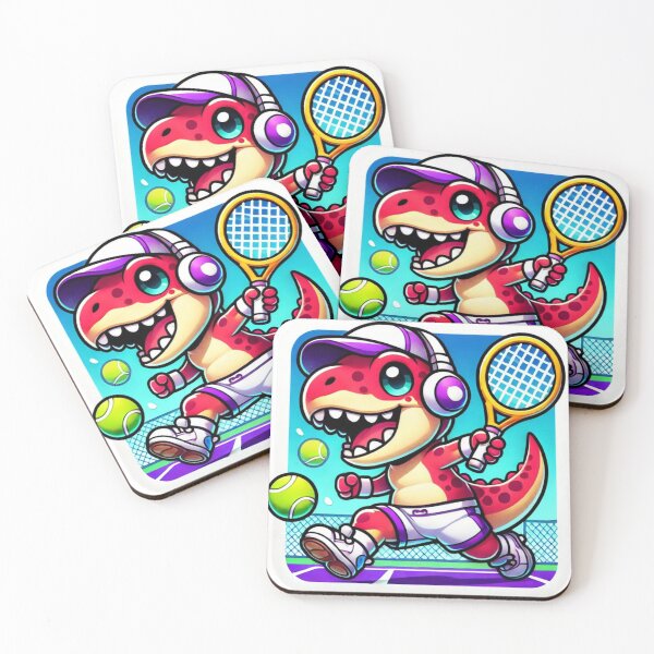 Item preview, Anime Style Tyrannosaurus Rex playing tennis designed and sold by Miguel Araujo.