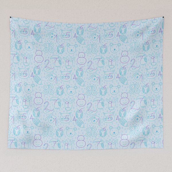 Item preview, Number Zoo in light blue designed and sold by TessaPeartree.