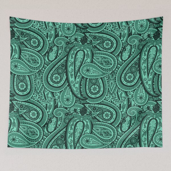 Item preview, Green and Teal Vintage Paisley Pattern designed and sold by paldronma.