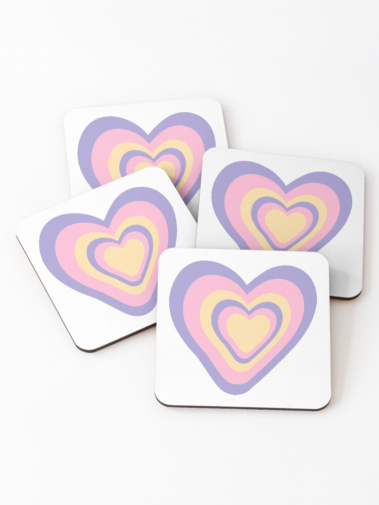 Thumbnail 1 of 5, Coasters (Set of 4), Soft Heart Rippled designed and sold by MinezJi15.