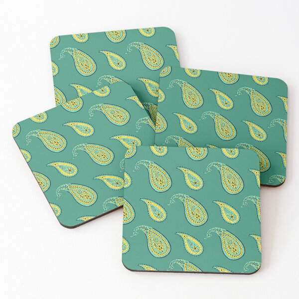 Item preview, Yellow and Teal Bohemian Paisley Pattern designed and sold by paldronma.