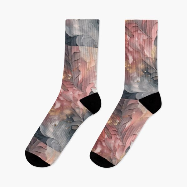Item preview, Rustic Vintage floral leaves in neutral colours, abstract, dusty pink, gray and white  designed and sold by navitalidesign.