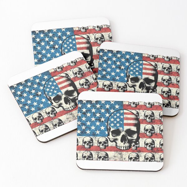 Item preview, Skull American Flag T-Shirt designed and sold by BECCdesigns.