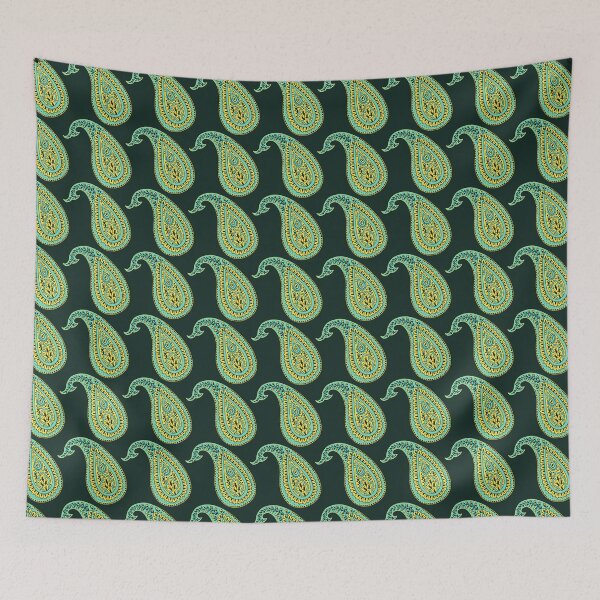 Item preview, Dark Green and Teal Boho Paisley Pattern designed and sold by paldronma.