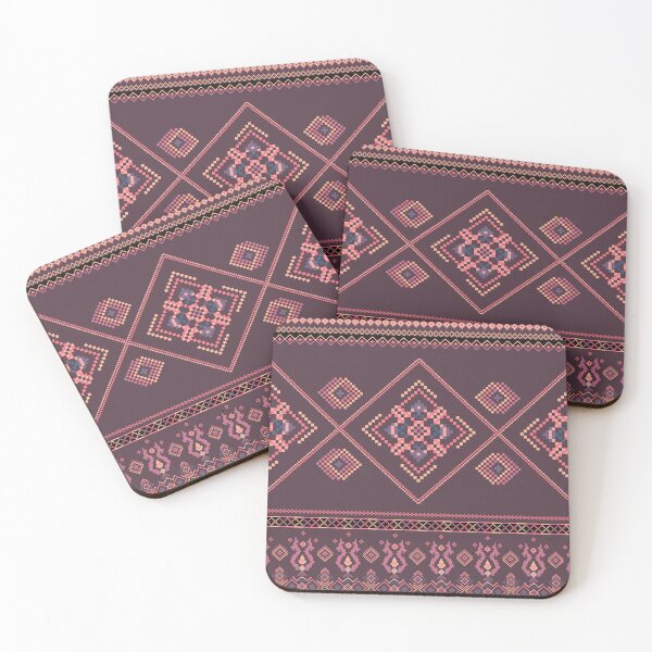 Item preview, geometric pixel fabric pattern designed and sold by Alynek-Design.