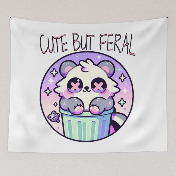 Item preview, Creepy Cute Weirdcore Pastel Goth Grunge Cute But Feral Raccoon designed and sold by dreamsagellc.