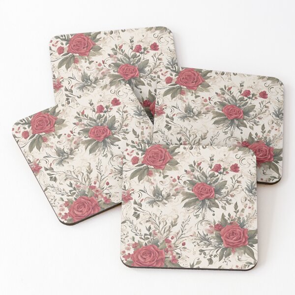 Artikelvorschau, Rote Rosen Blumenmuster entworfen und verkauft von Tammy Marie Russell.
