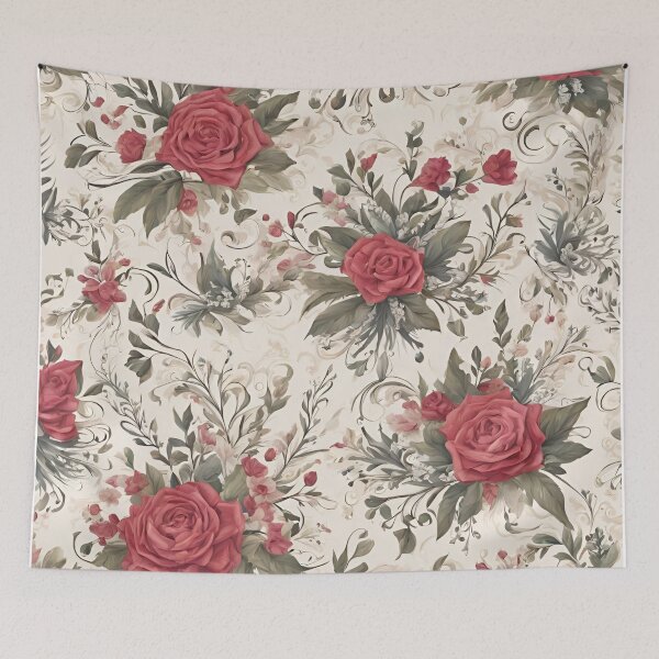 Artikelvorschau, Rote Rosen Blumenmuster entworfen und verkauft von Tammy Marie Russell.