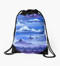 "Cotton Skies" - Acrylic Painting Drawstring Bag