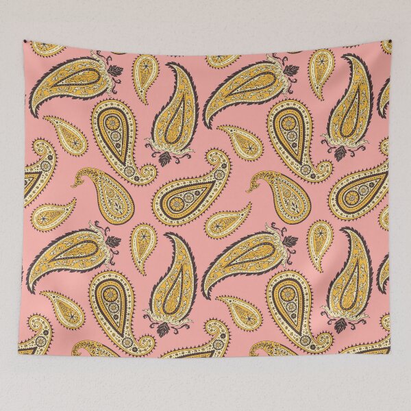 Item preview, Vintage Pink and Yellow Romantic Paisley Seamless Pattern designed and sold by paldronma.